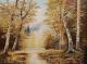 Waldlandschaft im Herbst mit einem Bach - Boris Ivkov - Ãl auf Leinwand - Wald-Sehnsucht-Herbst - Impressionismus-Realismus