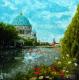 BERLINER DOM - Boris Ivkov - Ãl auf Leinwand - Garten-Himmel-FluÃ-Wolken-Harmonie-FrÃ¼hling - Impressionismus
