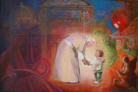 Pope John Paul II meeting 1. (With child) - Seur Robin - Array auf Array - Array - Array