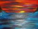Der Himmel brennt... - Yvonne Schmied - Acryl-Ãl auf Leinwand - Meer-Wolken-Sonnenuntergang - Naturalismus