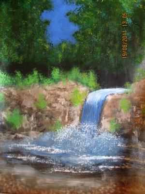 Waterfalls in the midst of Rocks - Rohini Yalakkishettar - Array auf Array - Array - Array